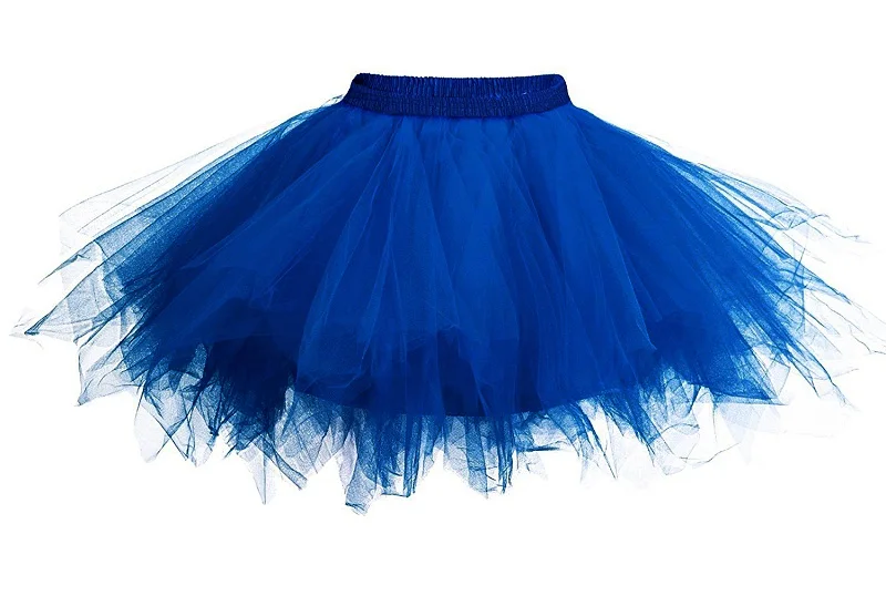 Фатиновые юбки для женщин женские Высокое качество эластичный стрейчевое платье-пачка из тюля девочка четырехслойные летние женские взрослых юбка-пачка со складками Мини-юбки - Цвет: Blue