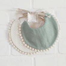 Детский двухсторонний принт с кисточками слюна Sacrf полотенце бандана детский нагрудник шарф Baberos Bavoir детские вещи Кормление слюнявчик Babador