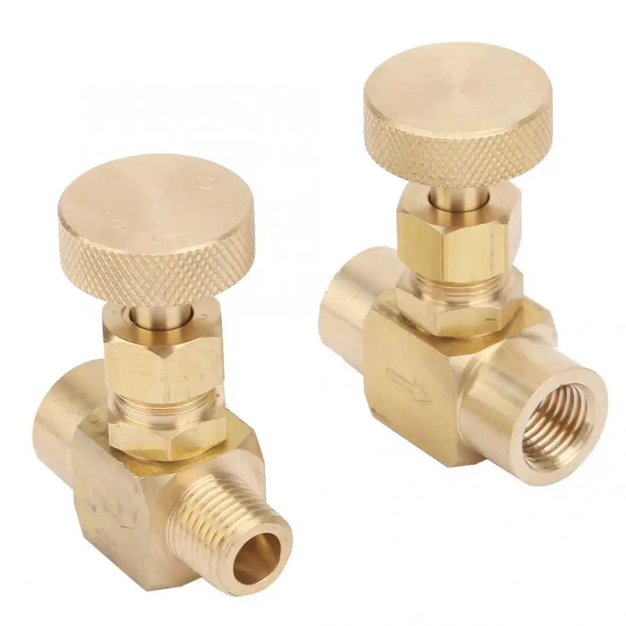 Промышленный высокого давления латунный инструмент игольчатый клапан управления 1/" NPT 60 градусов резьбовой угловой клапан