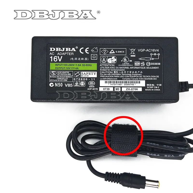 شحن مجاني pc امدادات الطاقة عالية الجودة 65 واط 16 فولت 4a 6.4*4.4 ملليمتر ac محمول محول عالمي شاحن لسوني فايو الدفتري