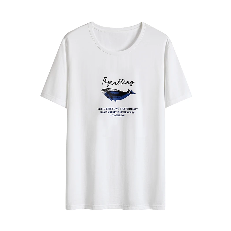 Enjeolon мужская футболка Летняя хлопковая Футболка с принтом дельфина Мужская футболка Homme fitness Camisetas хип-хоп Футболка мужская футболка T3703 - Цвет: White