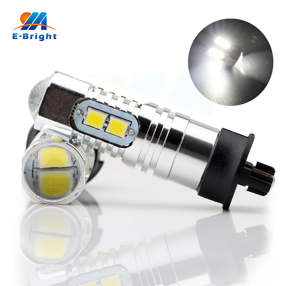 

6pcs 12V 2835 10 SMD PW24W H1 H3 880 881 Led Bulbs with Lens Car Light Source Turn Singnal Warning Fog Lamp White 6000-6500K