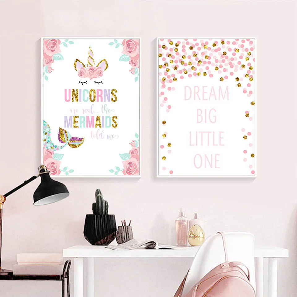 Unicornio-flor-lienzo-cartel-pared-arte-vivero-citas-impresi-n-pintura-n-rdica-ni-os-decoraci