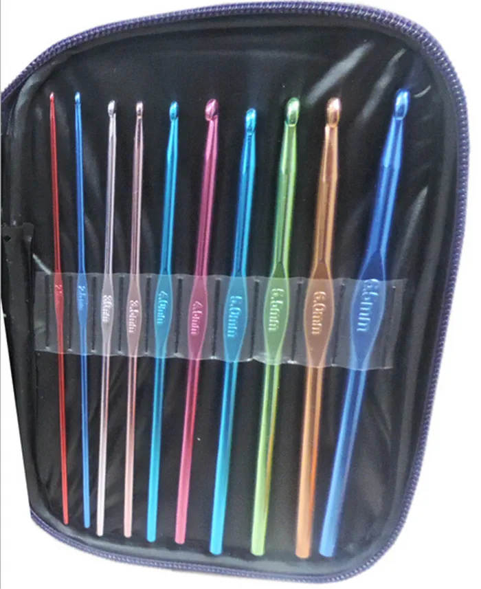 20 комплектов многоцветные Алюминиевые крючки для вязания крючком спицы плетение ремесло