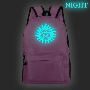 

Supernatural 6N Luminous Travel Backpack Laptop Bookbag Canvas Mochila Mujer Sac A Dos School Bags For Teenage Girls Tassen