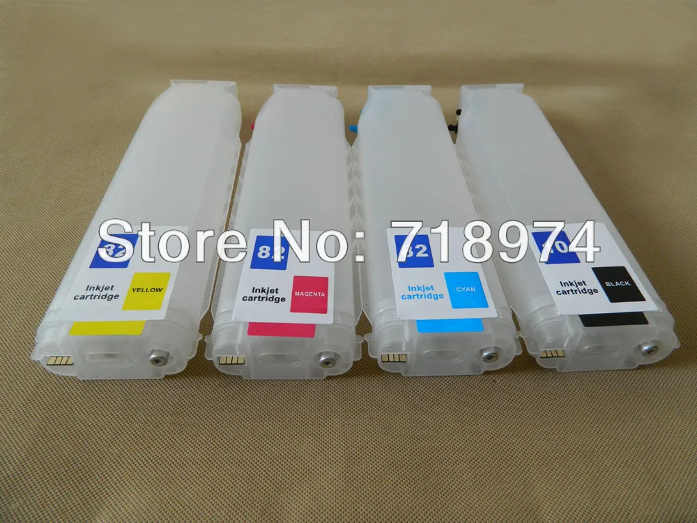 

Free Shipping ! refillable ink cartridge (4 color/set)for HP 10/82 for HP designjet 500 designjet 800