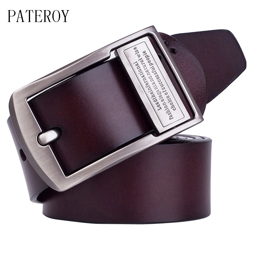 

[PATEROY] Belt Designer Belts Men High Quality Jeans Letter Buckle Belt Mens Buckle Retro Brand Vintage Cowskin Leather Fashion