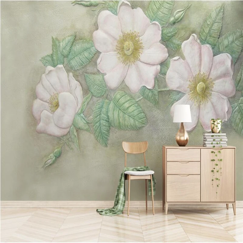 

3d Photo of Rose Relief Rose 3d Wall Murals Embossed Non-Woven for Bedroom TV Background 3d Wall Mural Wallpaper Restaurant