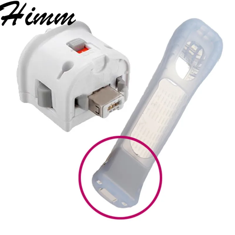 Sensore Adattatore Motionplus Motion Plus + Custodia In Silicone Per Nintendo Per Telecomando Wii