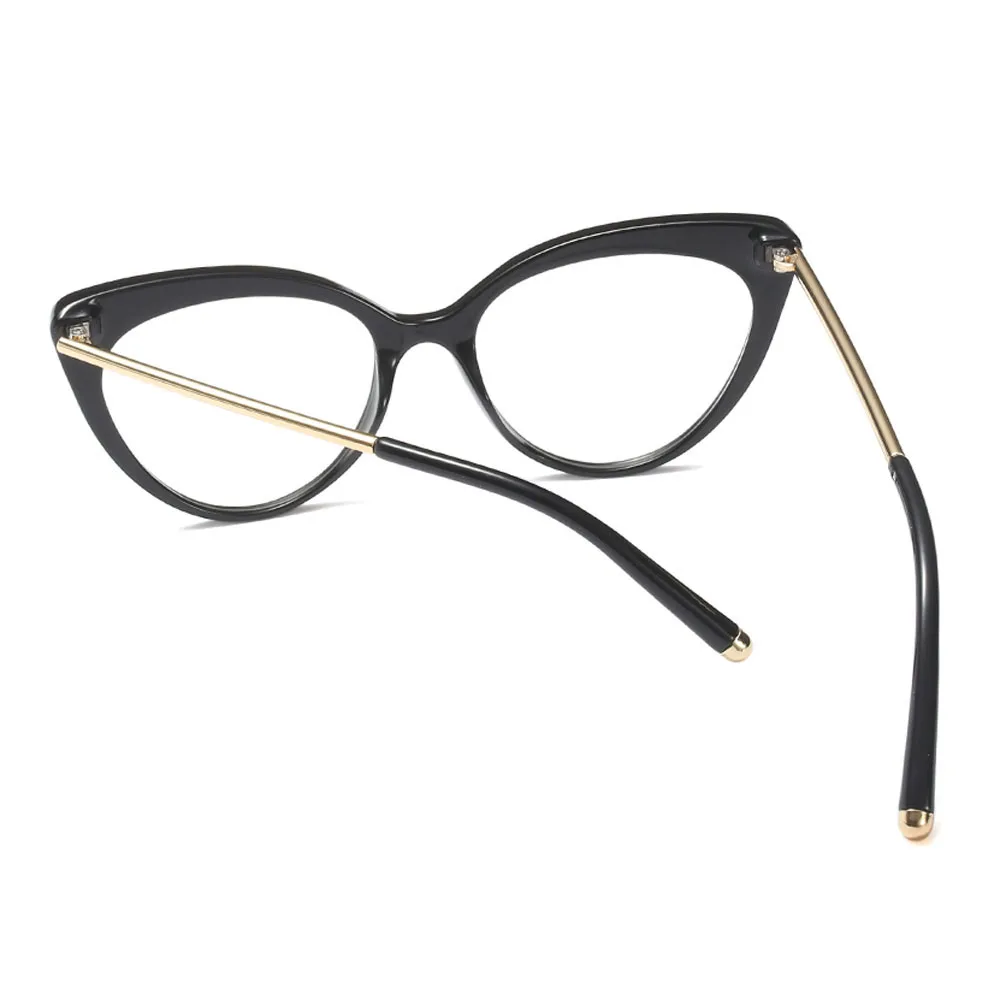 Оригинальные небольшие солнцезащитные очки "кошачий глаз" в стиле ретро оправы для очков для женщин прозрачные оптические оправы для очков TR90 полуметаллический черного цвета с леопардовым принтом