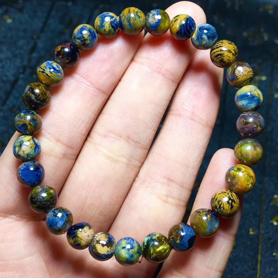 

7.4mm Genuine Natural Pietersite Gemstone Bracelet For Women Men Anniversary Stretch Crystal Beads Bracelet Jewelry Gift AAAAA