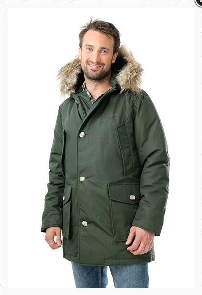 1101 W Woolrich Down Parka Coat Arctic Anorak Army Green Men Jacket Buttons  _ - AliExpress Mobile