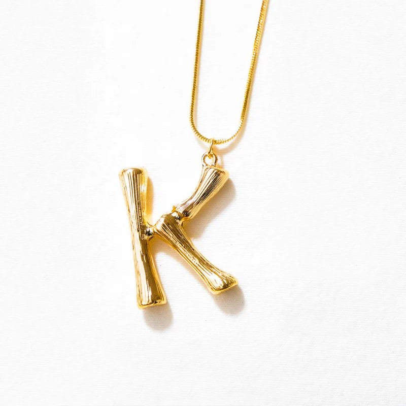 A-Z 26 ожерелье с буквами, персонализированная подвеска с монограммой, большими буквами, буквами и буквами - Окраска металла: K