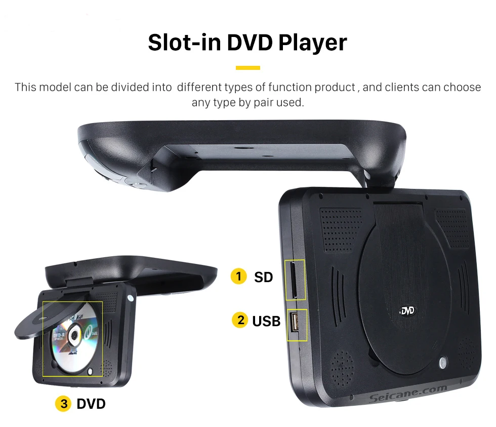 Cemicen 9 дюймов Автомобильный держатель на крышу откидной монитор светодиодный цифровой экран dvd-плеер ИК fm-передатчик USB SD MP5 Поддержка 32 битов игры