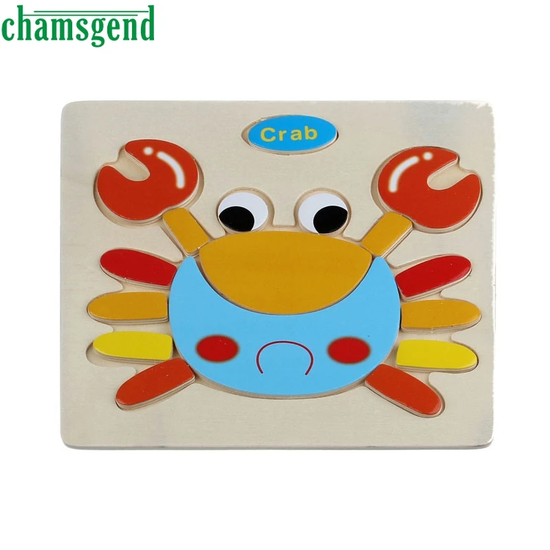 High Quality Wooden Cute Crab Puzzle Educational Developmental Baby Kids Training Toy Jigsaw Children Educational Gift