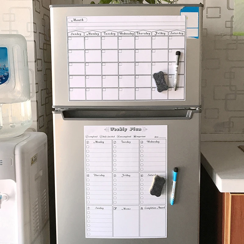 

Whiteboard Weekly Monthly Planner Magnetic Message Board Flexible Bulletin Memo Boards Fridge Magnet Drawing Calendar
