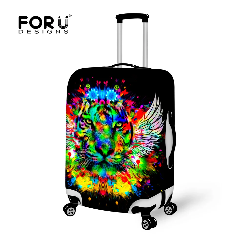 Black Travel Luggage Cover Waterproof Animal Tiger Head Luggage