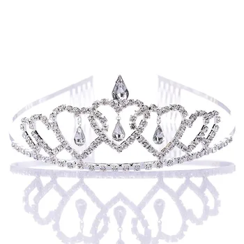 

Remedios Crystal Rhinestone Wedding Party Headband Kid Girl Tiaras Crowns Flower Girl Princess Headpiece w Comb
