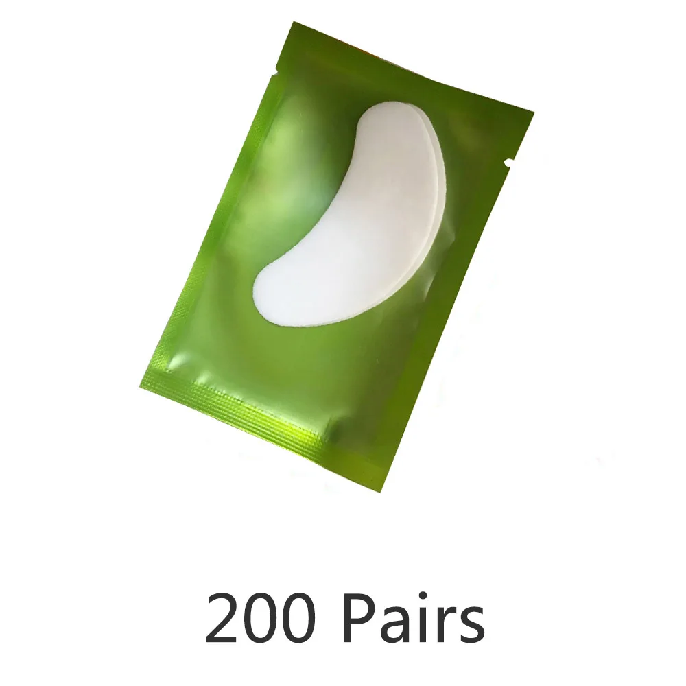 200 пар бумажные накладки для наращивания ресниц прививочные глазные наклейки для ресниц под глазные накладки кончики ресниц стикеры косметические обертки инструменты - Цвет: Green 200pairs