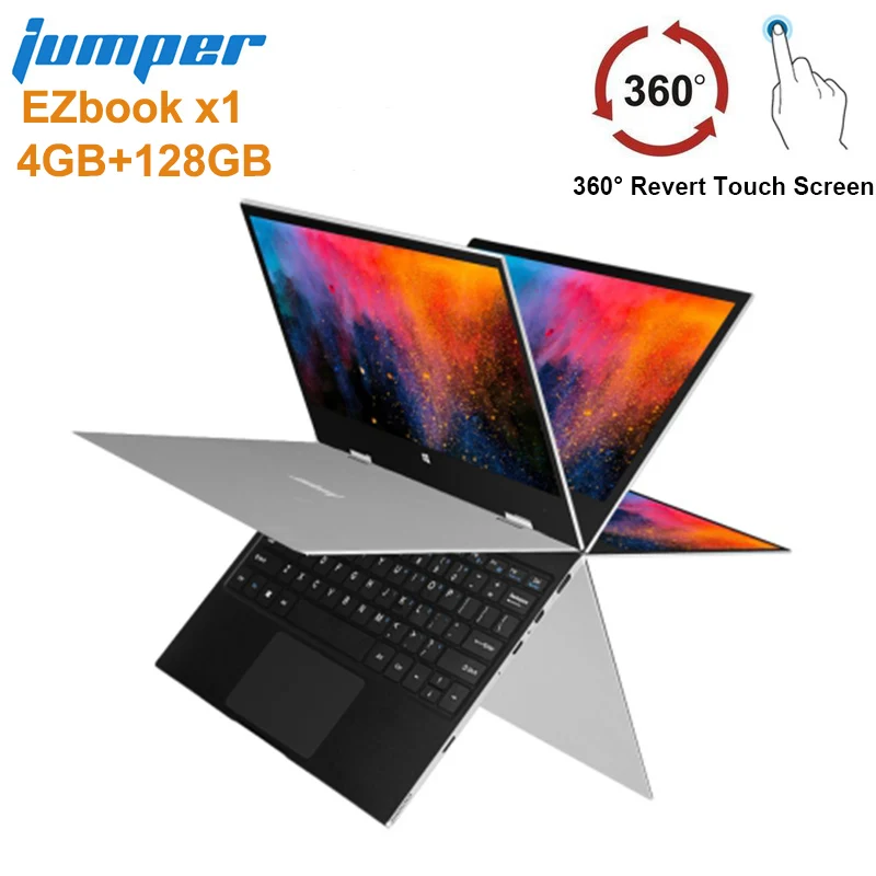 Джемпер EZbook X1 ноутбук 11,6 ''FHD 360 градусов revertion Windows 10 Intel Apollo Lake N3350 4 Гб + 128 ГБ Тетрадь 2,4G/Wi-Fi 5 ГГц