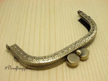 

metal clasp frame for sewing bag purse frame metal 3 1/2 inch anti bronze A43