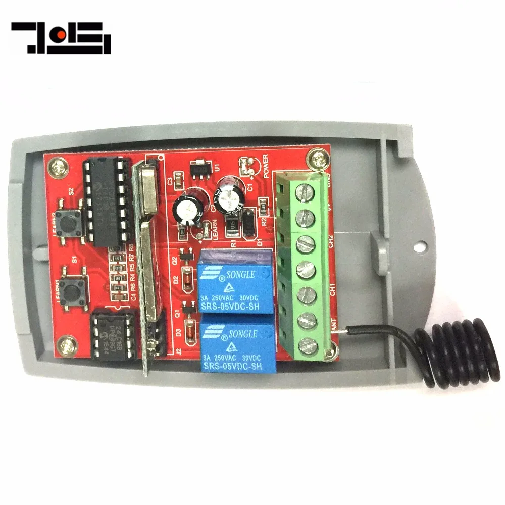 

2 channel Garage Door 433MHZ DC12V/24V Rolling Code Receiver