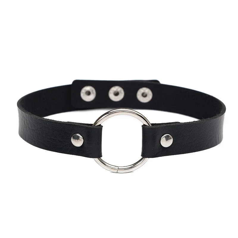 

New Style Hot 1Pc Collar Punk Round Gothic Goth Choker Lovely PU Leather Neck Buckle Rivet Necklaces Jewelry For Women