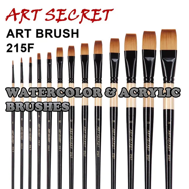 215f high quality korea taklon hair wooden handle paint brushes