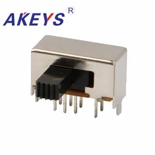 20PCS SK-22J01 2P2T Double pole double throw handle heights can be customized slide switch side insert 8 pin with 2 fixed pin 1pcs 75mm tapped slide faders double potentiometer switch b10k 10mm handle 4x4p