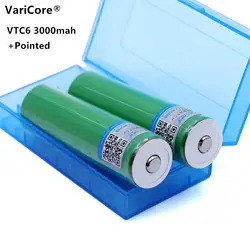 VariCore 2 шт. 18650 VTC6 3,7 В 3000 мАч DIY отметил литиевых Батарея 30A US18650VTC6 Батарея + ящик для хранения