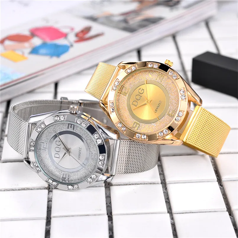 

Fashion Women Dress Watches Stainless Steel Exquisite Watch Women Rhinestone Luxury Casual Quartz Watch2019 New Arrivals