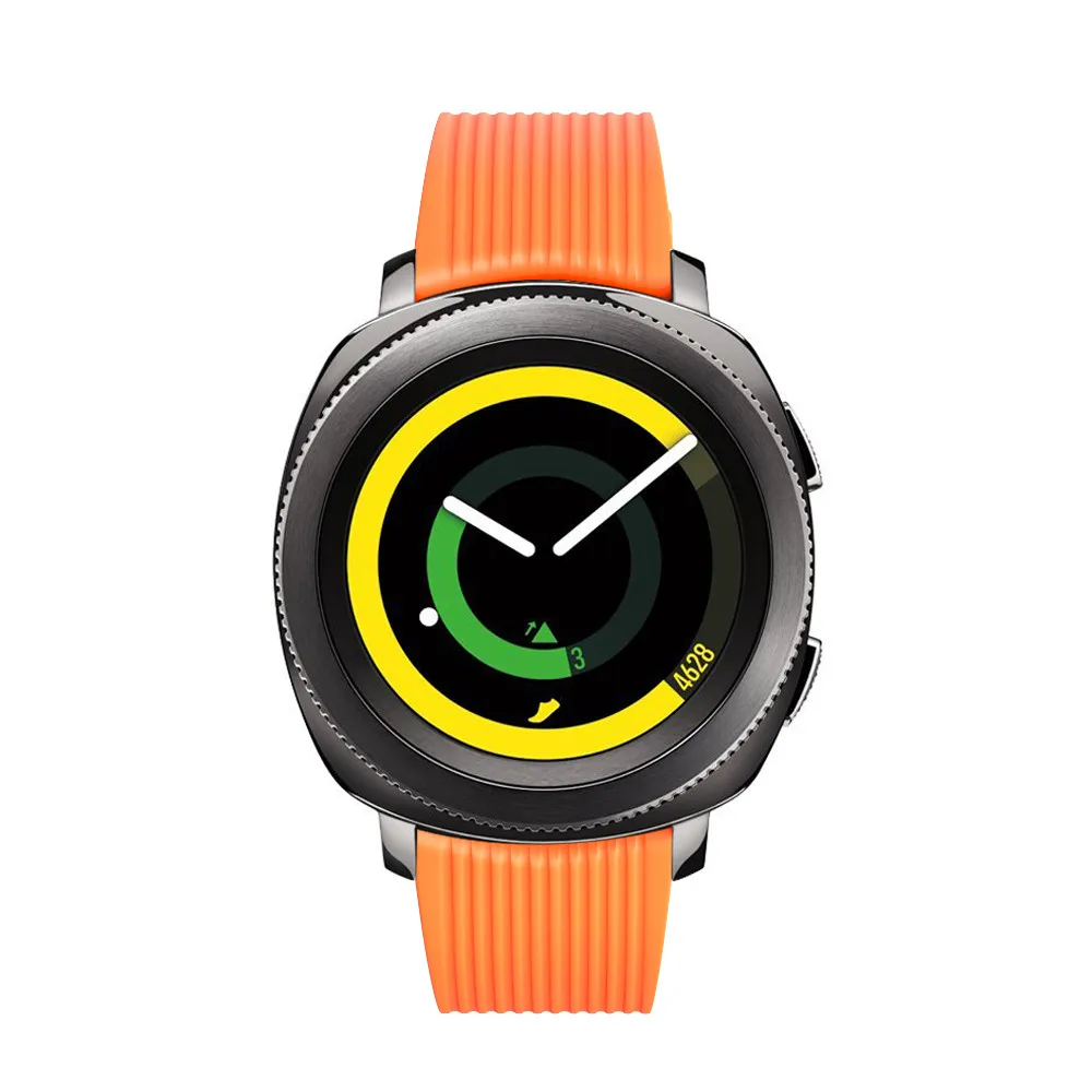 Полосатый Мягкий силиконовый ремешок с черной стальной пряжкой для Samsung Gear Sport S