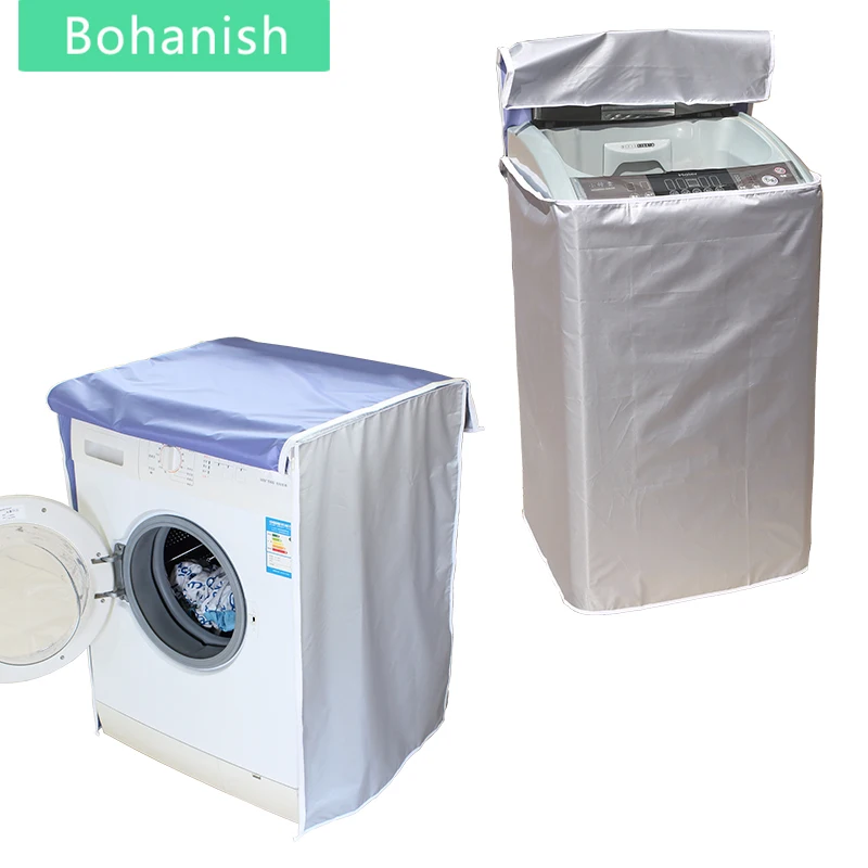 Home Dust Cover For Washing Machine With Polyester Silver Coating Sunscreen Dustproof Waterproof