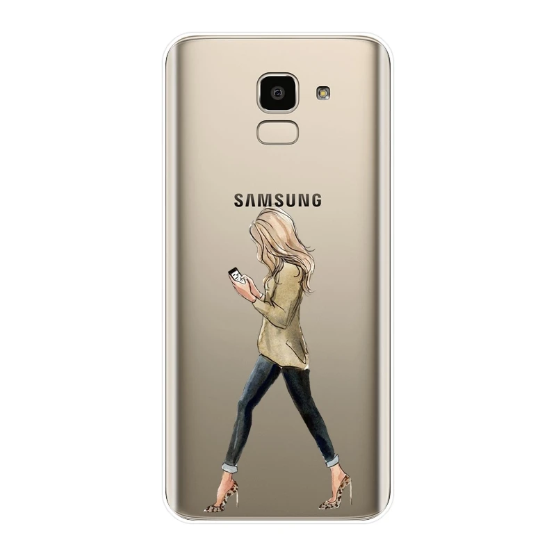Задняя крышка из ТПУ для Samsung Galaxy J4 J6 J8 Plus 2018 J2 J5 J7 Prime J3 2015 2016 2017 черный мягкий