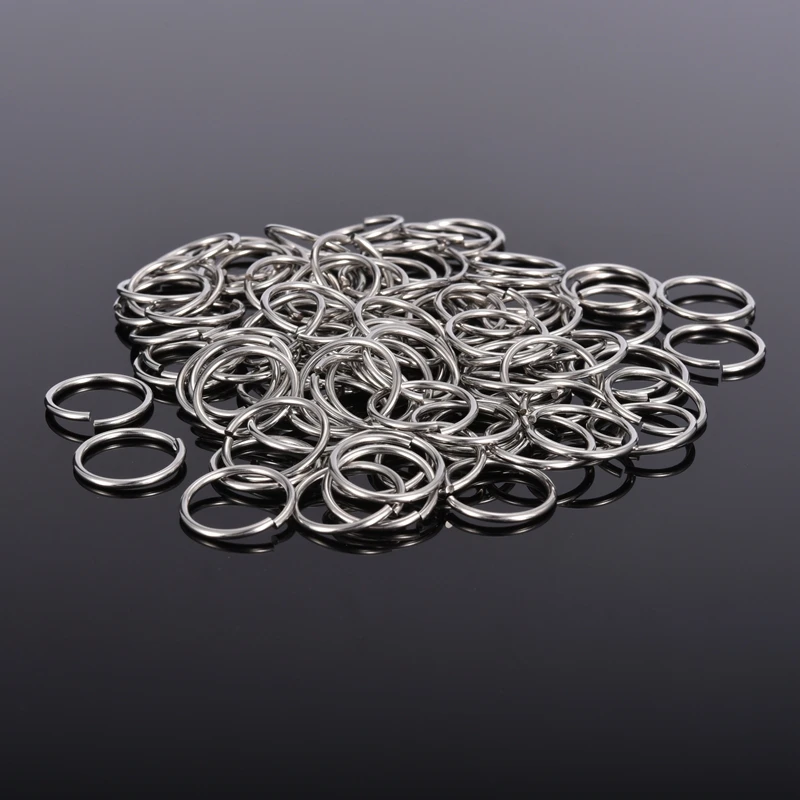 

100PCs Open Jump Rings 304 Stainless Steel Silver Plated Split Rings Jewelry Fit DIY Necklace & Braceelt Crafts 4 Sizes Choose