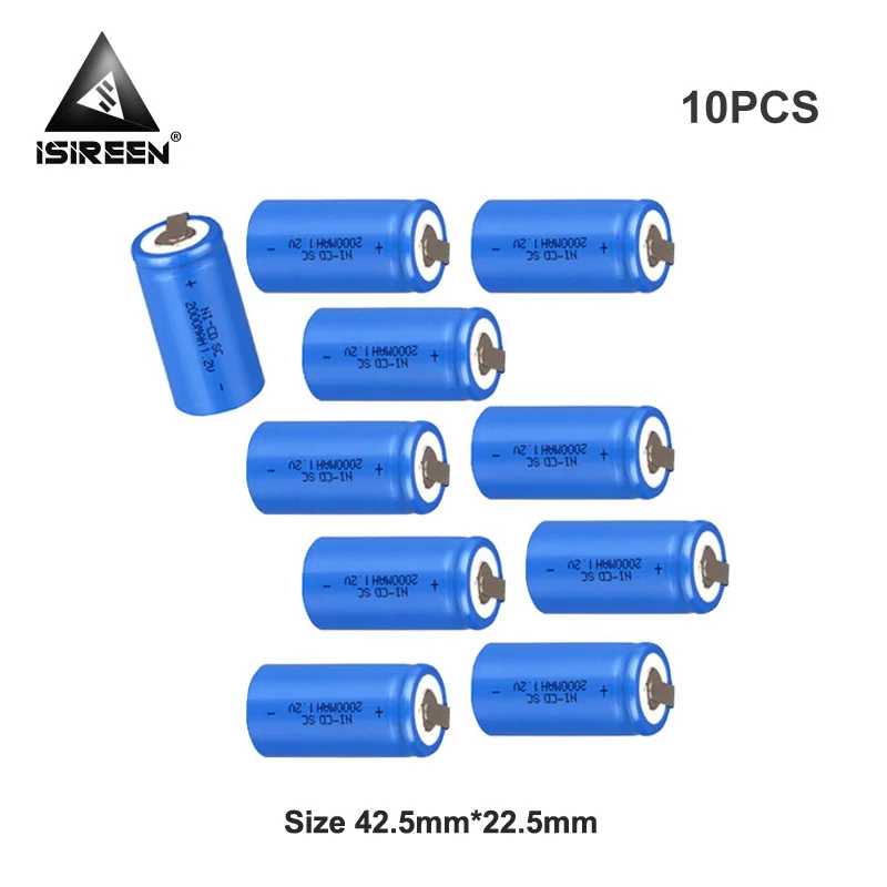 SC Ni-CD 1,2 V 2000mAh аккумуляторные батареи, самодельные аккумуляторные батареи, 12V 14,4 V 18V 24V 36V Subc Ni аккумулятор CD, электрические инструменты