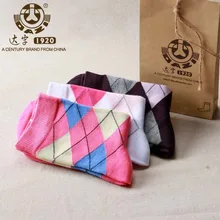 Dazi/ Ограниченная серия, женские носки, индивидуальные носки для отдыха с ромбовидным узором, женские носки из бамбукового волокна, 1 партия = 3 пары, без подарочной коробки