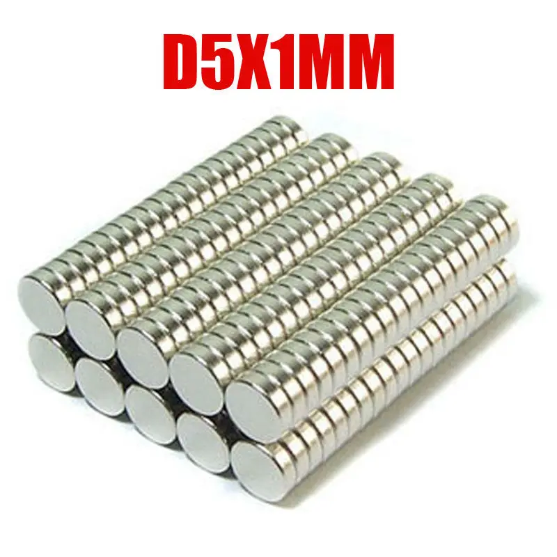 2000 шт 5 мм x 1 мощный круглый дисковый цилиндр неодимовый промышленный Магнит 5*1 5x1