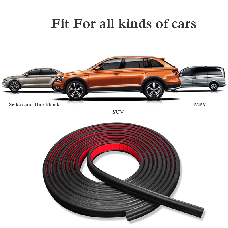 5M Car Door Seal Strip B Type Waterproof Noise Weatherstrip Trim Sound Insulation auto rubber seal Strips