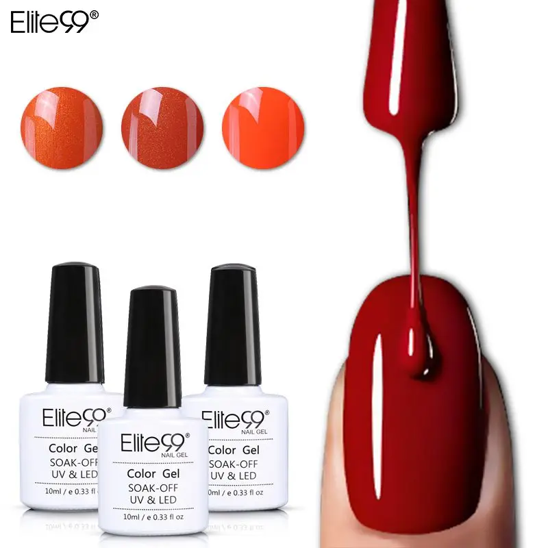

Elite99 10ml Varnish Semi Permanent Wine Red Series UV Gel Soak Off Gel Polish Need LED UV Lamp Manicure Full 36 Colors