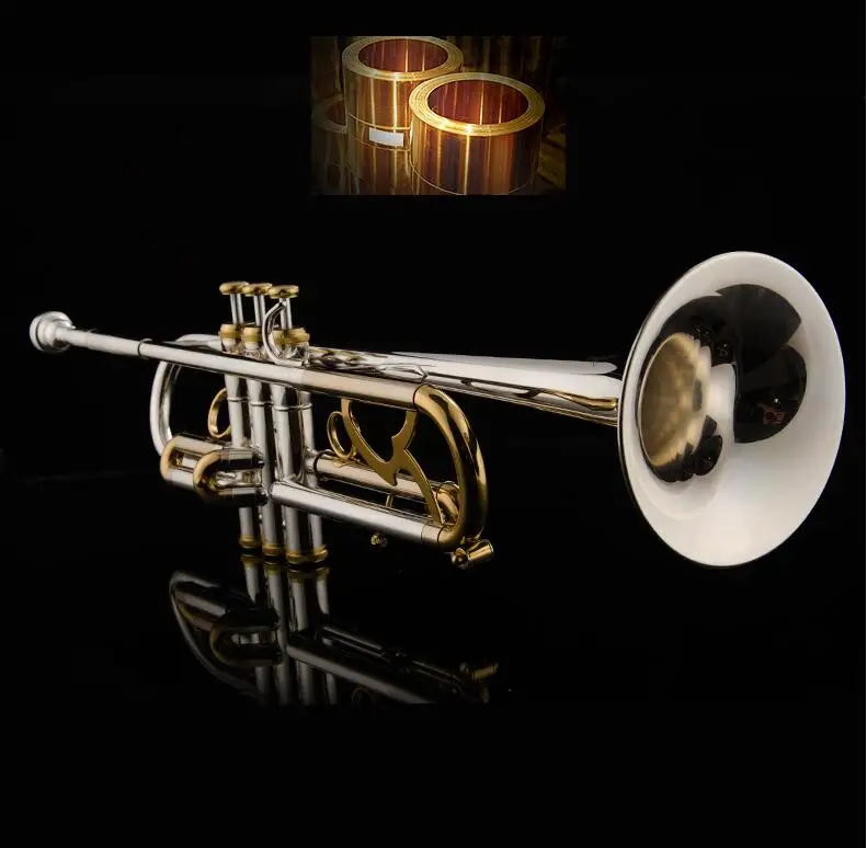 

JAZZOR Trumpet New Gold and Siler Two Color Professional trumpet JZTR-800 B flat Trumpet