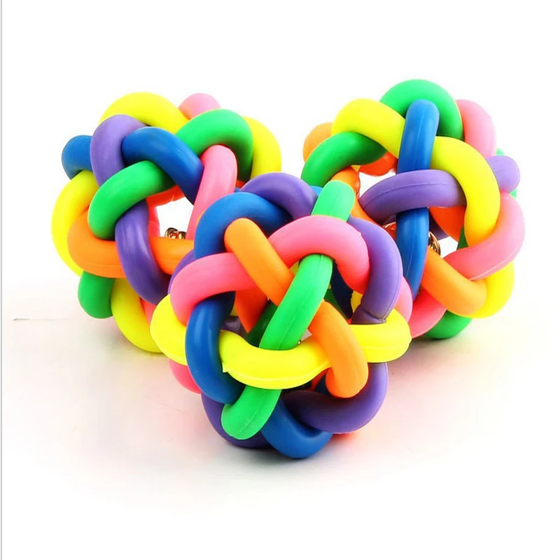 1PC Design Pets Rope Ball Toys Bite Ball Colorful Squeak Toys Dog Ball