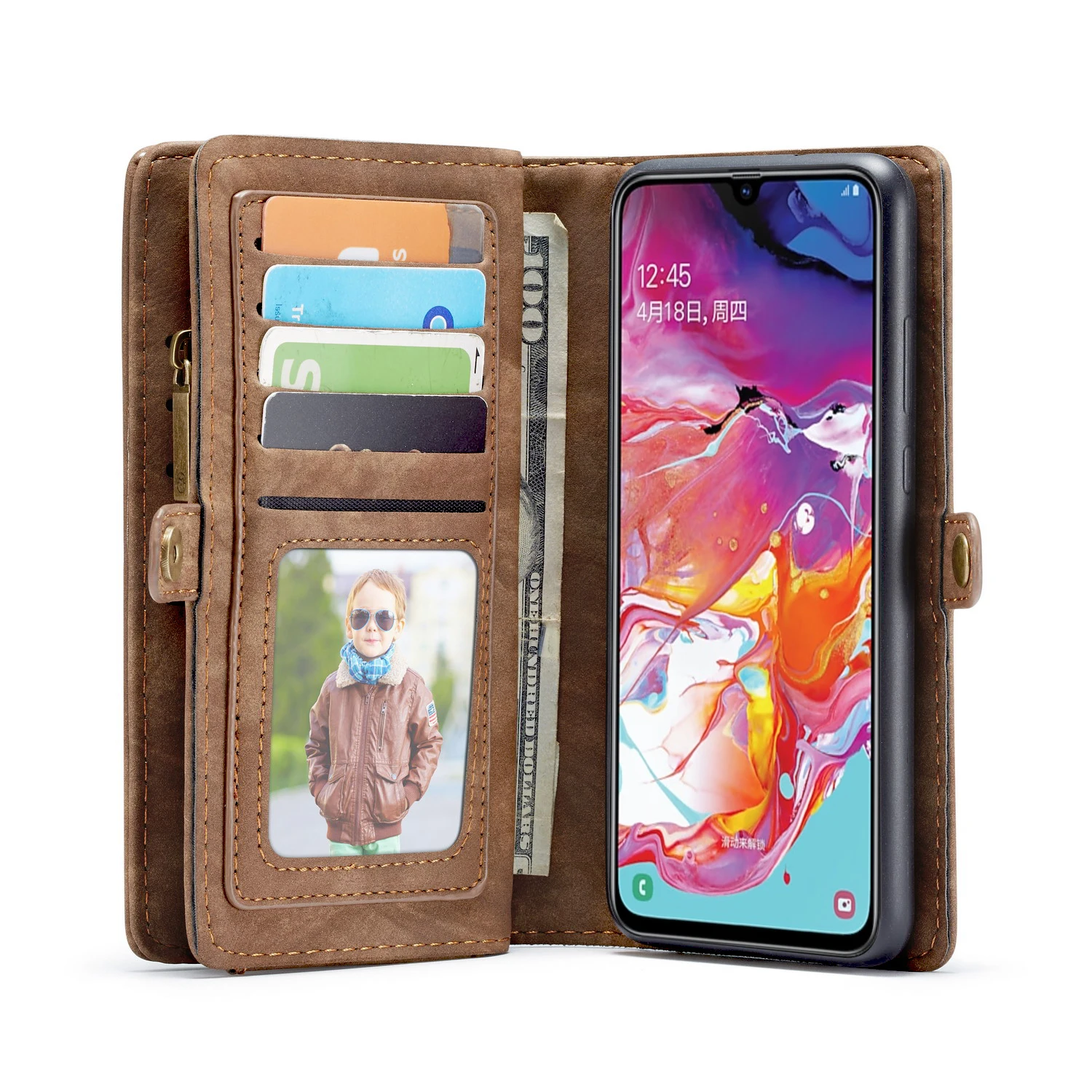 CaseMe деловой кожаный флип чехол для Samsung Galaxy A80 A70 A50 A40 с отделяемым слотом A30 A20| |