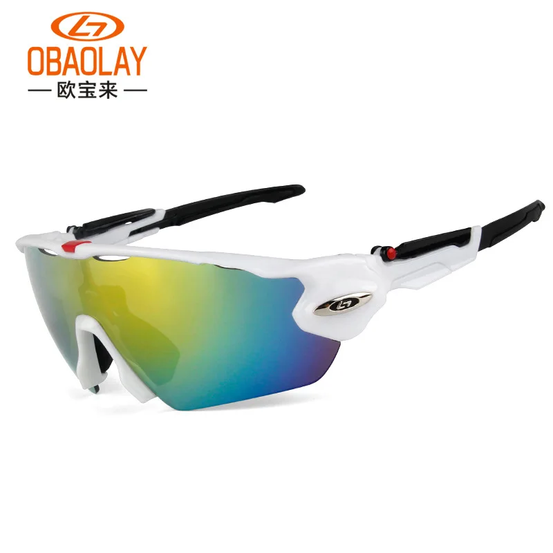 Велосипедные очки, поляризационные, спортивные, УФ, 400, велосипедные очки для мужчин и женщин, велосипедные солнцезащитные очки, 5 линз, MTB, велосипедные очки, велосипедные очки - Цвет: 06 white black