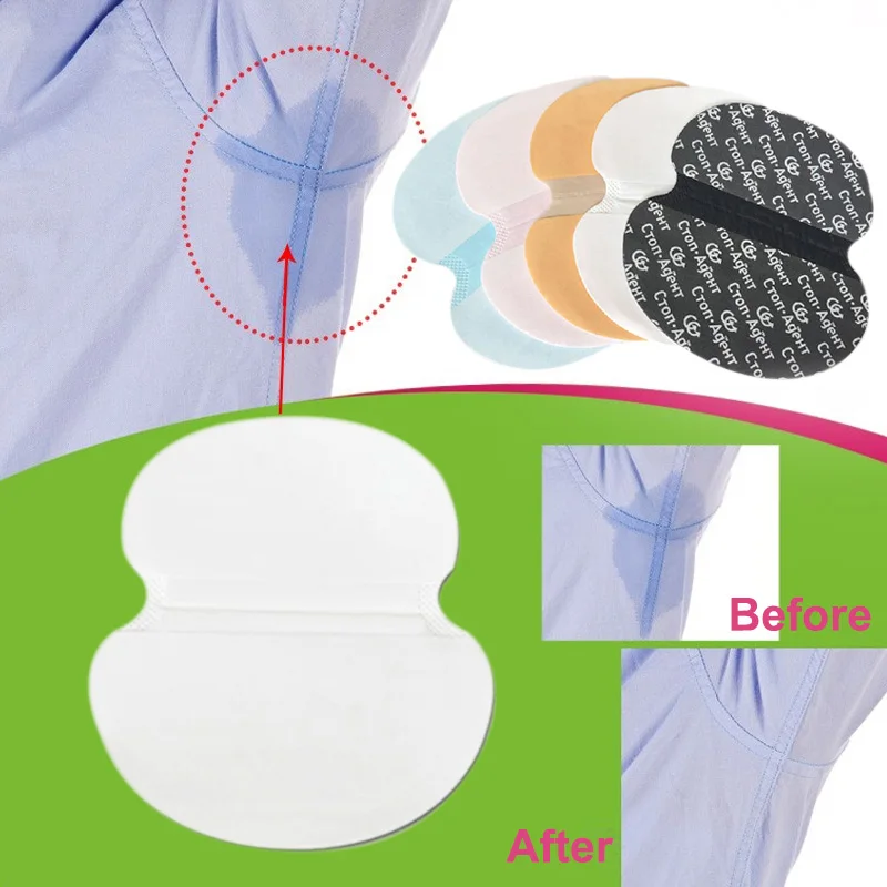 

Wholesale 100pcs Summer Deodorants Cotton Pads Black Underarm Armpit Sweat Pads Disposable Sweat Guard Absorbing Drop shipping