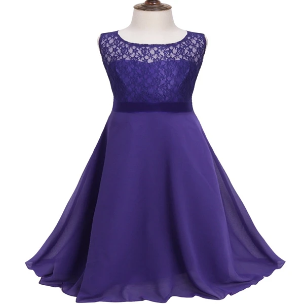 TiaoBug/элегантные кружевные платья с цветочным узором для девочек; Платья с цветочным узором для девочек; платье для выпускного вечера; платья для первого причастия; Длина до пола; От 4 до 14 лет - Цвет: Purple
