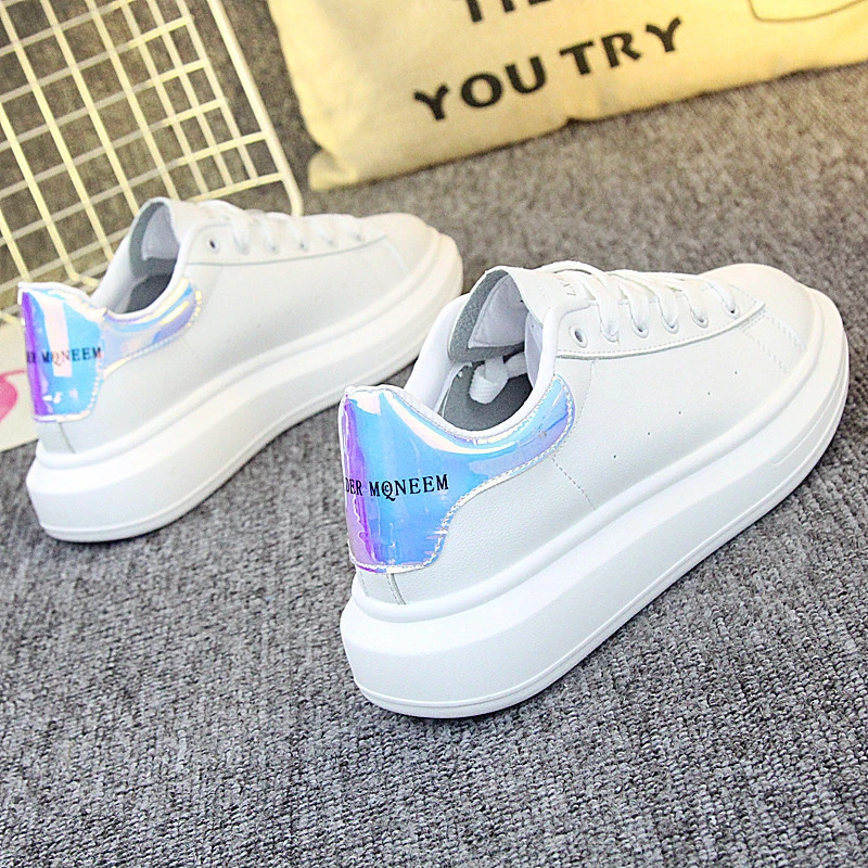 White platform designer sneakers Clearance