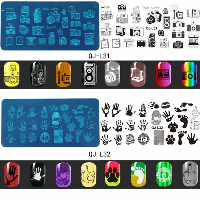 

10PCS Nail Design New Nail Stamping Plates Fashion Crystal Pattern Stamp Polish Stainless DIY Nail Art Templates Health Beauty