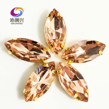 

Water red eye shape AAA Glass Crystal sew on stones with ,Golden bottom loose rhinestones Diy/Clothing accessories SWMG08