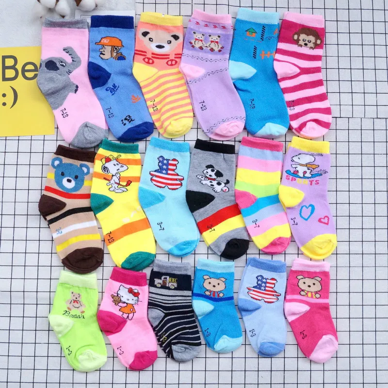 

Socks Baby Spring Autumn Cartoon Print Kids Socks Cotton Elastic Colorful Socks for Boys Girls 1-13 Years
